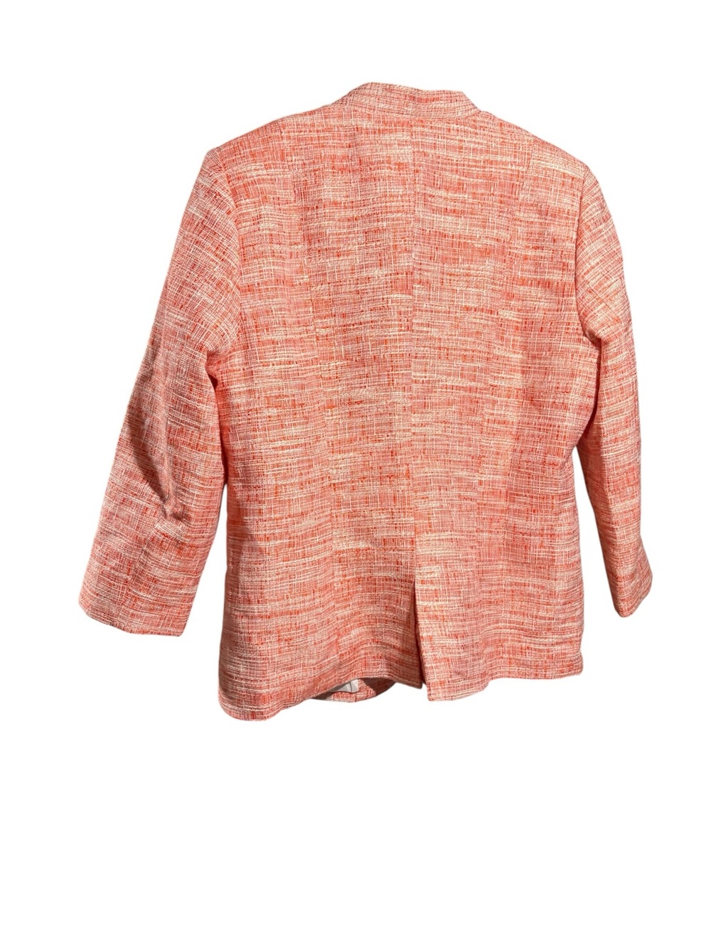 Skies Are Blue Coral Tweed Open-Front Blazer - Picture 2 of 6